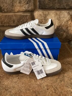Adidas Samba OG Women 7 White Black Clear Granite IG9030 New In Box